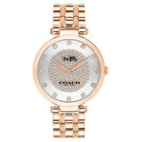 Coach Park Silver Dial Rose Gold Steel Strap Watch for Women - 14503735