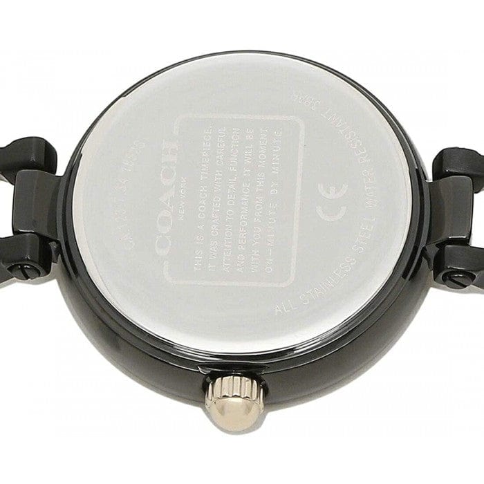 Coach Park Swarovski Crystals Black Dial Black Steel Strap Watch for Women - 14503564