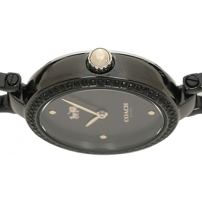 Coach Park Swarovski Crystals Black Dial Black Steel Strap Watch for Women - 14503564