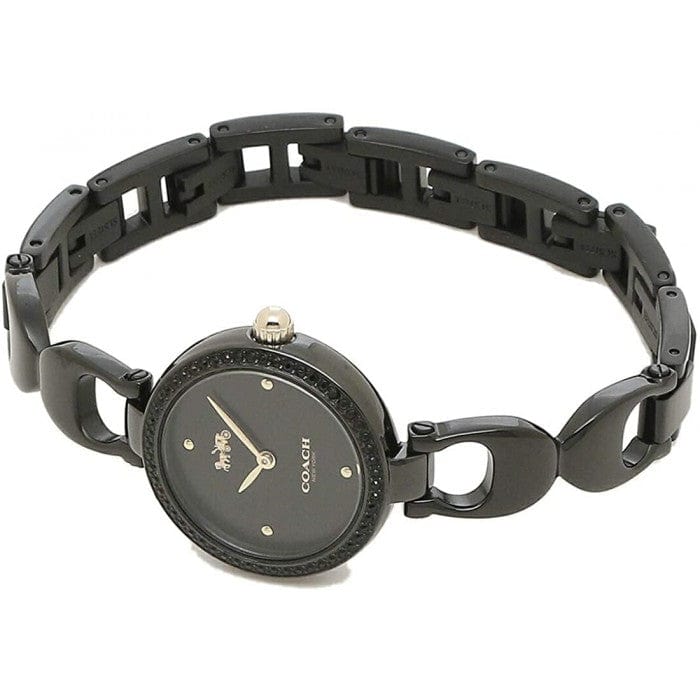 Coach Park Swarovski Crystals Black Dial Black Steel Strap Watch for Women - 14503564