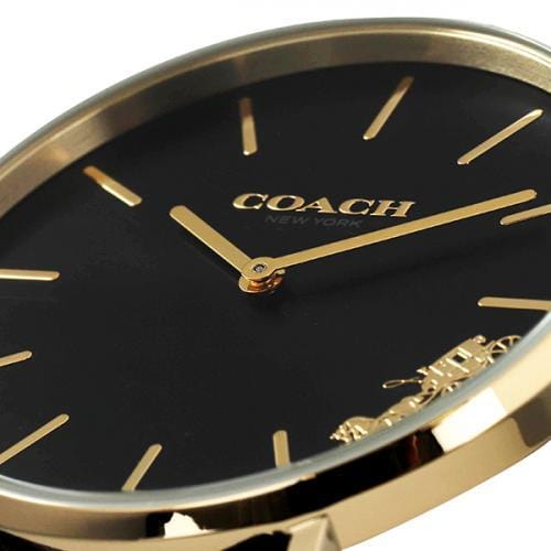 Coach Perry Black Dial Black Leather Strap Watch for Women - 14503333-C