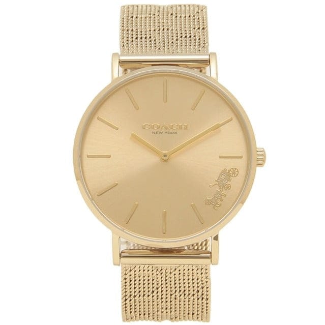 Coach Perry Gold Dial Gold Mesh Bracelet Watch for Women - 14503342