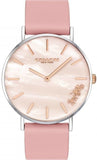 Coach Perry Mother of Pearl Pink Dial Pink Leather Strap Watch for Women - 14503244