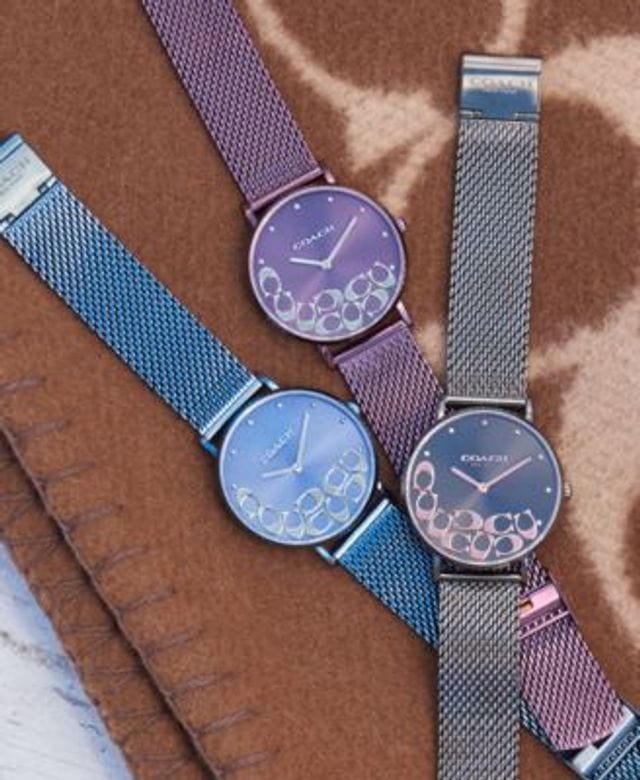 Coach Perry Purple Dial Purple Mesh Bracelet Watch for Women - 14503823