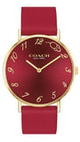 Coach Perry Red Dial Red Leather Strap Watch for Women - 14503486