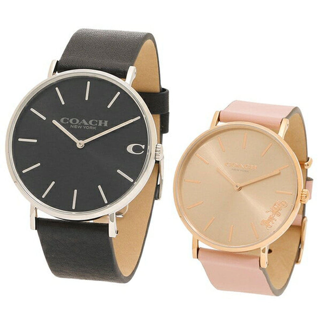 Coach Perry Rose Gold Dial Pink Leather Strap Watch for Women - 14503332-C