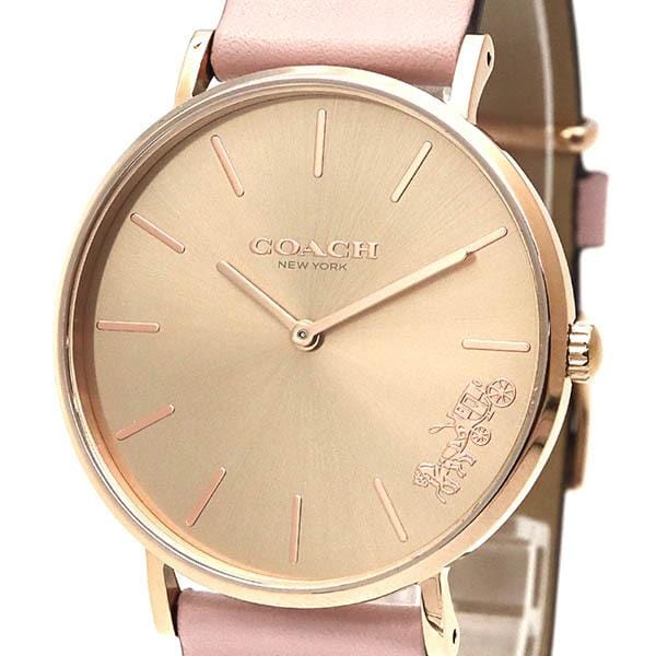 Coach Perry Rose Gold Dial Pink Leather Strap Watch for Women - 14503332-C