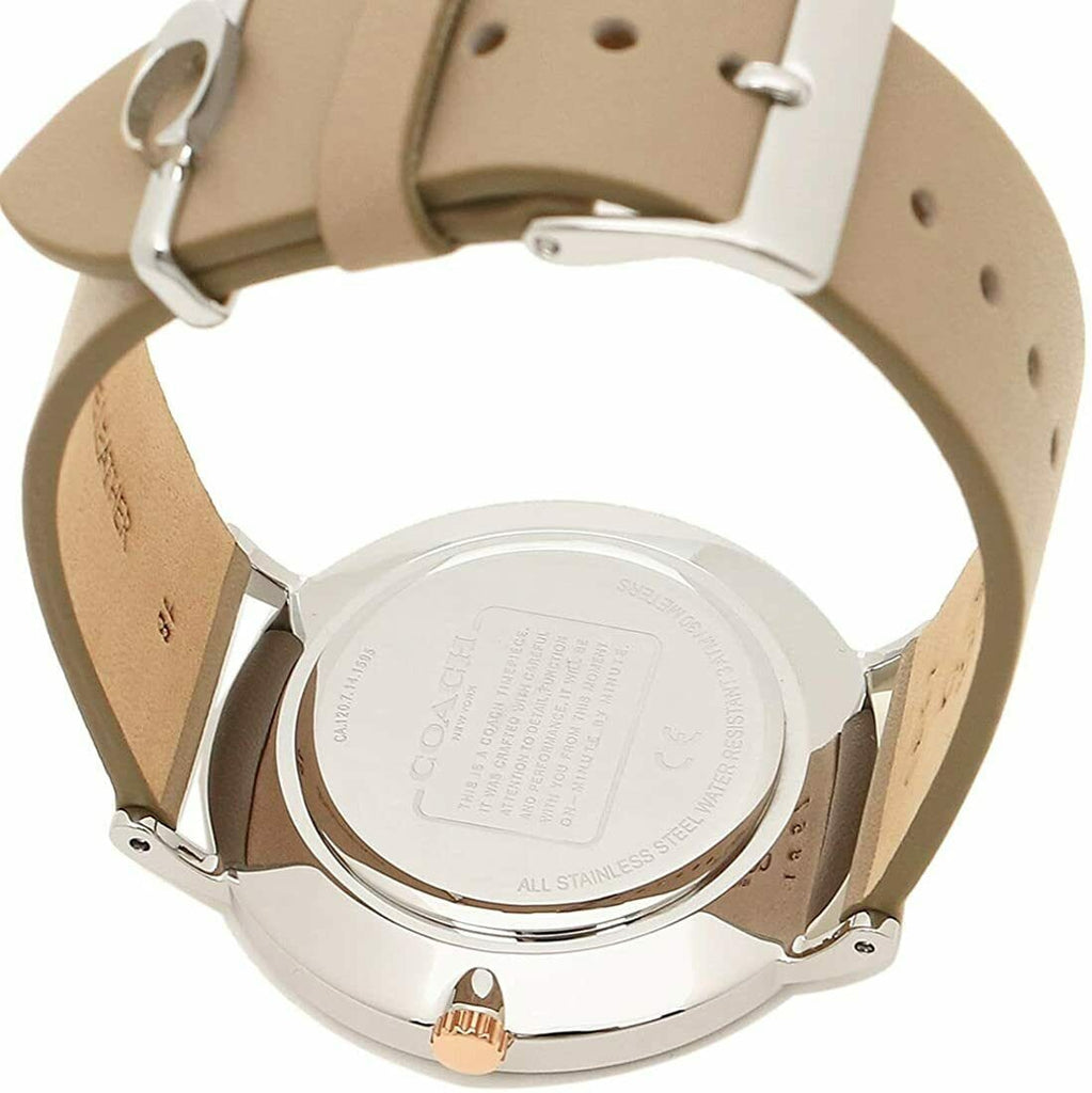 Coach Perry Silver Dial Light Brown Leather Strap Watch for Women - 14503119