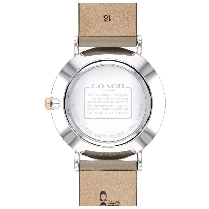 Coach Perry Silver Dial Light Brown Leather Strap Watch for Women - 14503119