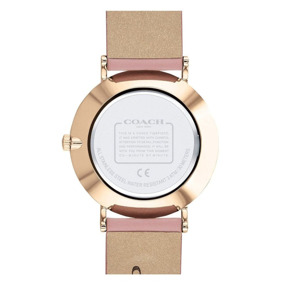Coach Perry Silver Dial Pink Leather Strap Watch For Women - 14503325