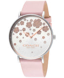 Coach Perry Silver Dial Pink Leather Strap Watch For Women - 14503325