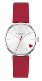 Coach Perry Silver Dial Red Leather Strap Watch for Women - 14503515