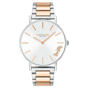Coach Perry Silver Dial Two Tone Steel Strap Watch for Women - 14503346