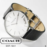 Coach Perry White Dial Black Leather Strap Watch for Women - 14503115