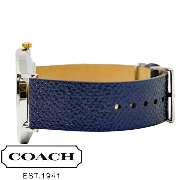 Coach Perry White Dial Blue Leather Strap Watch for Women - 14503156