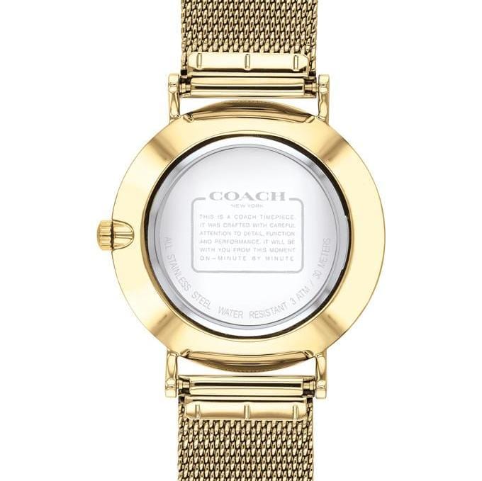 Coach Perry White Dial Gold Mesh Bracelet Watch for Women - 14503125
