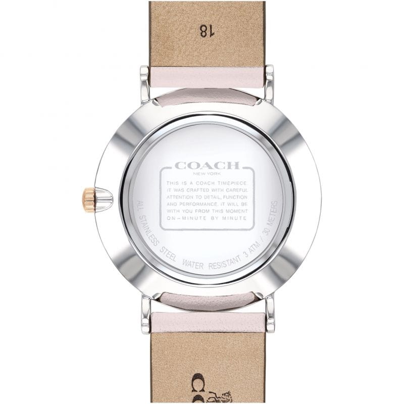 Coach Perry White Dial Pink Leather Strap Watch for Women - 14503118