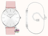 Coach Perry White Dial Pink Leather Strap Watch for Women - 14503128