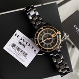 Coach Preston Black Dial Black Steel Strap Watch for Women - 14503461