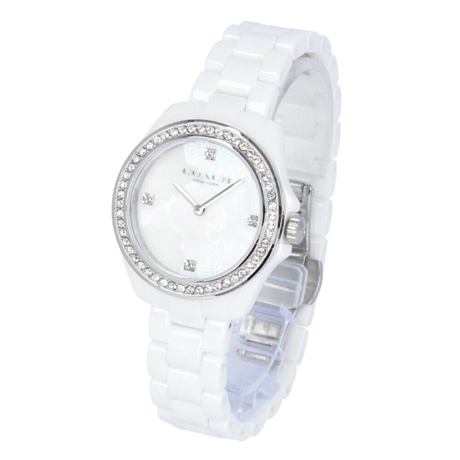 Coach Preston Mother of Pearl Dial White Steel Strap Watch for Women - 14503661