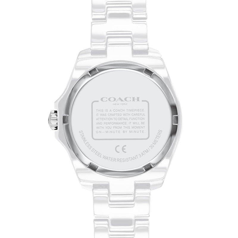 Coach Preston White Dial White Steel Strap Watch for Women - 14503462