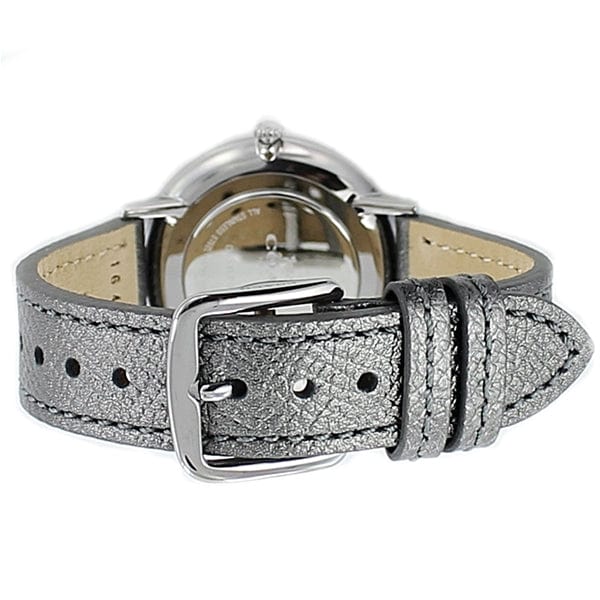 Coach Slim Easton Silver Dial Grey Leather Strap Watch for Women - 14502686