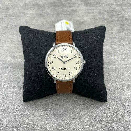 Coach Slim Easton White Dial Brown Leather Strap Watch for Women - 14502682