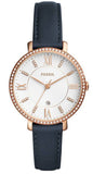 Fossil Jacqueline White Dial Blue Leather Strap Watch for Women - ES4291