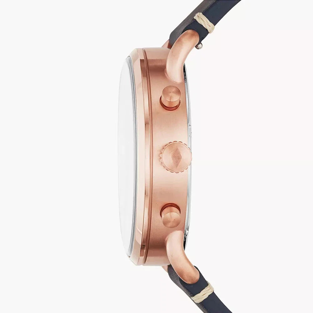 Fossil The Commuter Blue Dial Blue Leather Strap Watch for Men - FS5404