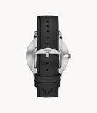 Fossil The Minimalist Carbon Series Black Dial Black Leather Strap Watch for Men - FS5497
