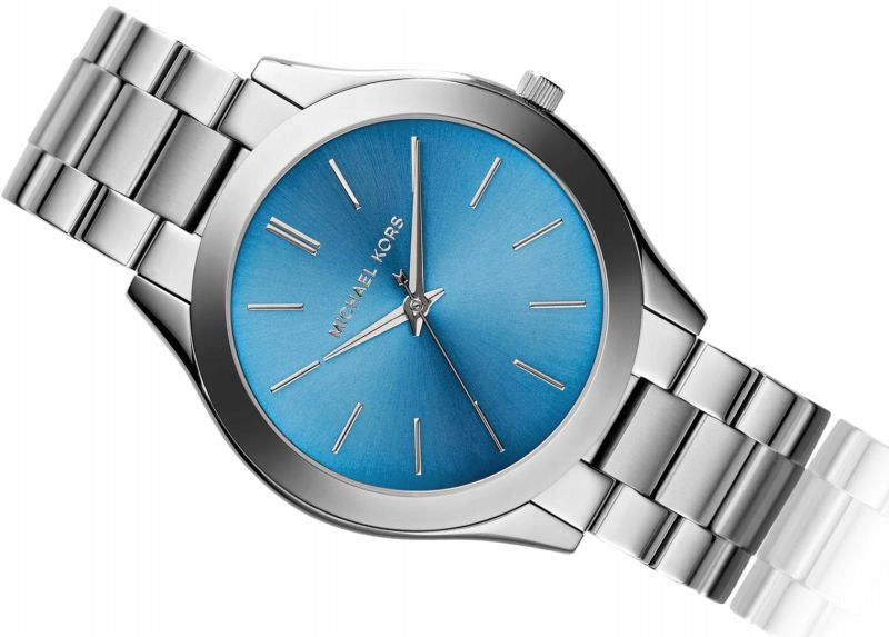 Michael Kors Runway Blue Dial Silver Steel Strap Watch for Women - MK3292