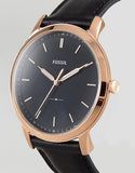 Fossil The Minimalist Black Dial Black Leather Strap Watch for Men - FS5376