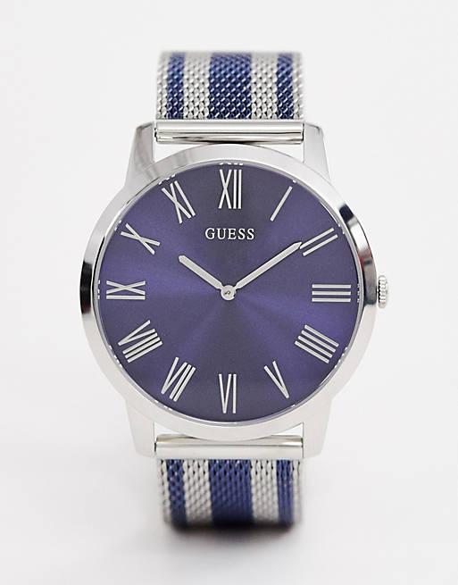 Guess Richmond Blue Dial Two Tone Mesh Bracelet Watch for Men - W1179G1