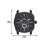 Fossil Machine Chronograph Black Dial Black Steel Strap Watch for Men - FS4552