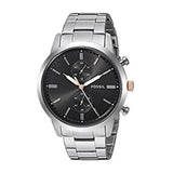 Fossil Townsman Chronograph Grey Dial Silver Steel Strap Watch for Men - FS5407