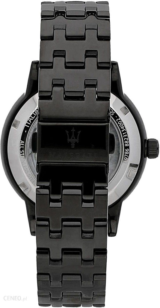 Maserati Granturismo Sport GT Skeleton Black Dial Black Steel Strap Watch For Men - R8823134003