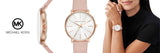 Michael Kors Pyper Quartz White Dial Pink Leather Strap Watch For Women - MK2741