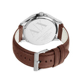 Armani Exchange watch with brown leather strap