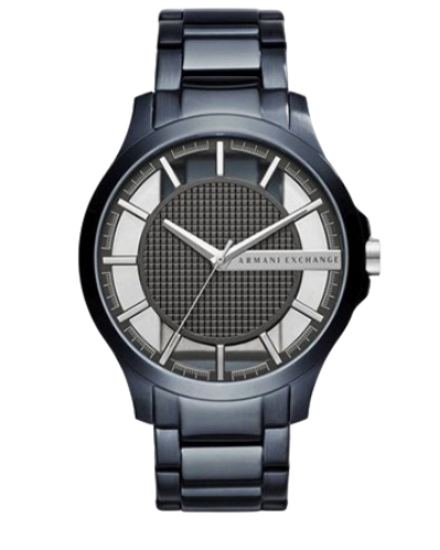 Armani Exchange Hampton Skeleton Grey Dial Blue Steel Strap Watch For Men - AX2401