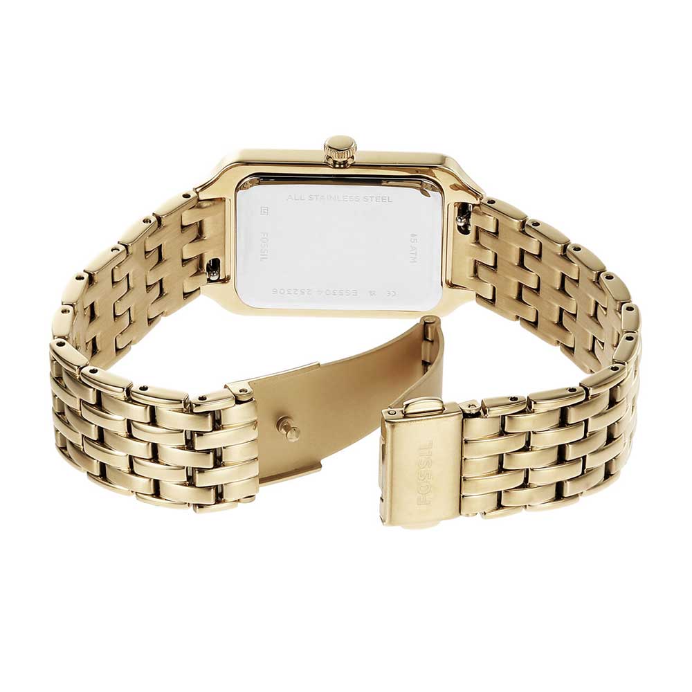 Fossil Raquel Three Hand Mother of Pearl Dial Gold Steel Strap Watch For Women - ES5304