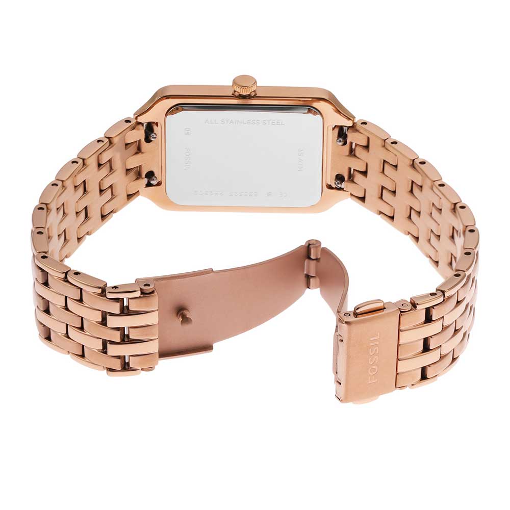 Fossil Raquel Three Hand Date Brown Dial Rose Gold Steel Strap Watch For Women - ES5323
