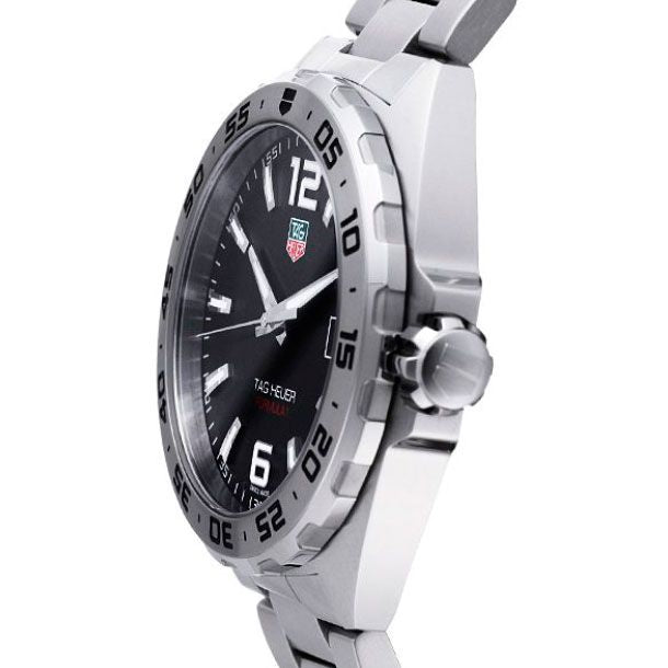 Tag Heuer Formula 1 Stainless Steel 41mm Black Dial Silver Steel Strap Watch for Men - WAZ1112.BA0875