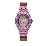 Guess Allara Quartz Purple Dial Purple Steel Strap Watch For Women - GW0604L4