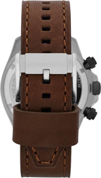 Fossil Retro Traveler Chronograph White Dial Brown Leather Strap Watch for Men - CH2886