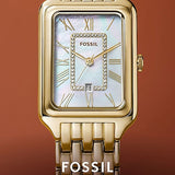 Fossil ES5304 Kadin gold watch with mother of pearl dial.
