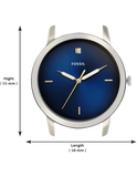 Fossil The Minimalist 3H Blue Dial Brown Leather Strap Watch for Men - FS5499