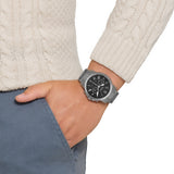 Fossil Grant Chronograph Black Dial Silver Steel Strap Watch for Men - FS4736