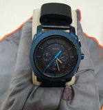 Fossil Machine Chronograph Black Dial Black Leather Strap Watch for Men - FS5361