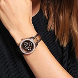 Fossil Stella Multifunction Brown Dial Two Tone Steel Strap Watch for Women - ES4079