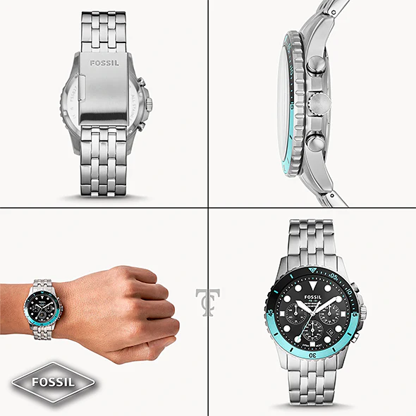 Fossil stainless steel watch fs5827 in four views